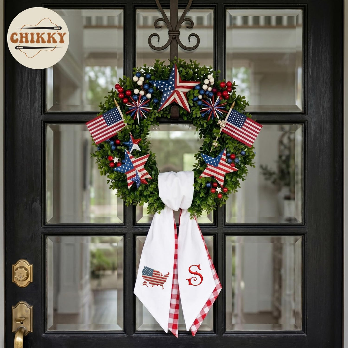 Monogram Personalized Wreath Sash — 6 - USA map — image 2