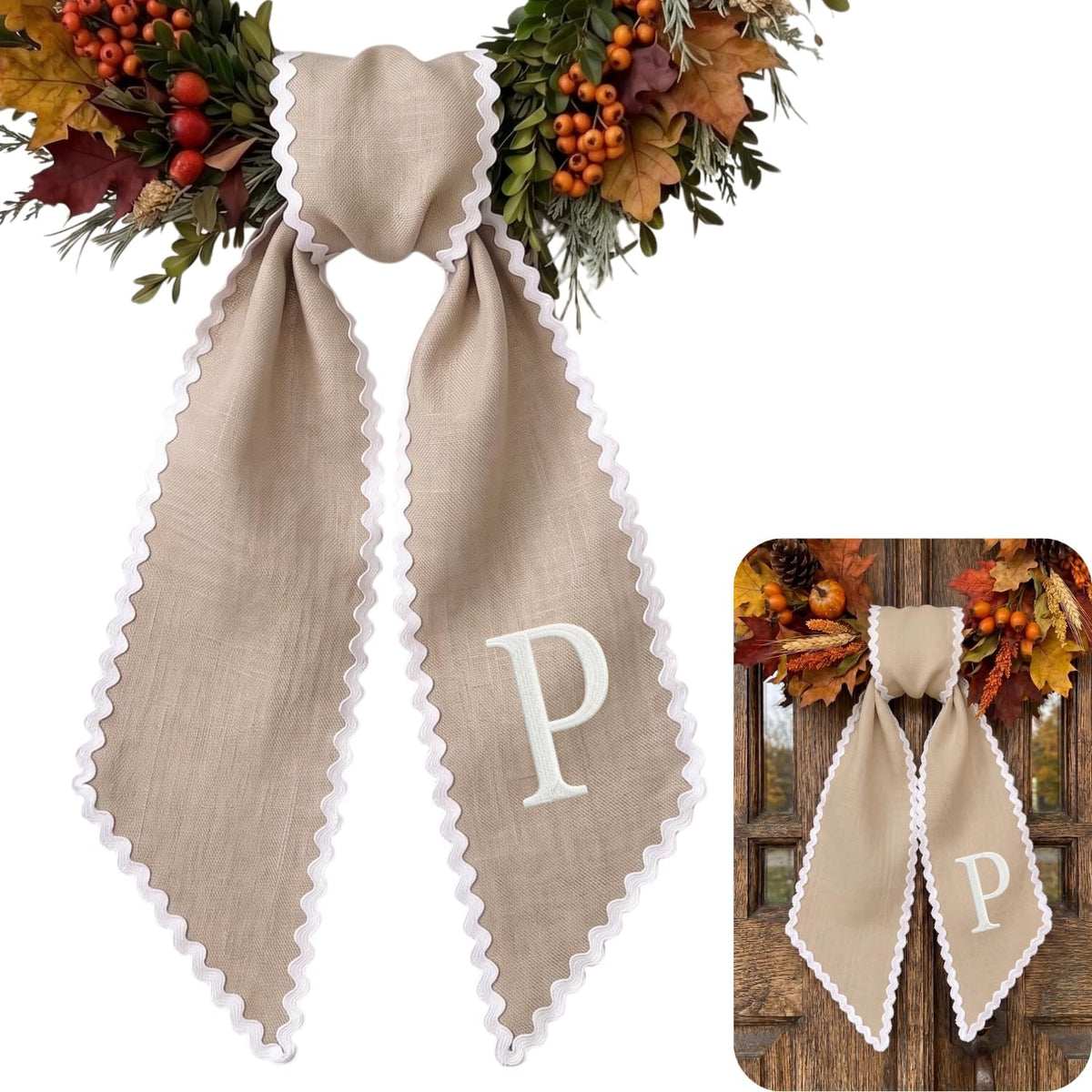 Autumn Personalized Wreath Sash