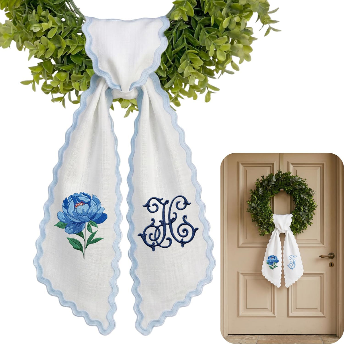Christmas Personalized Wreath Sash