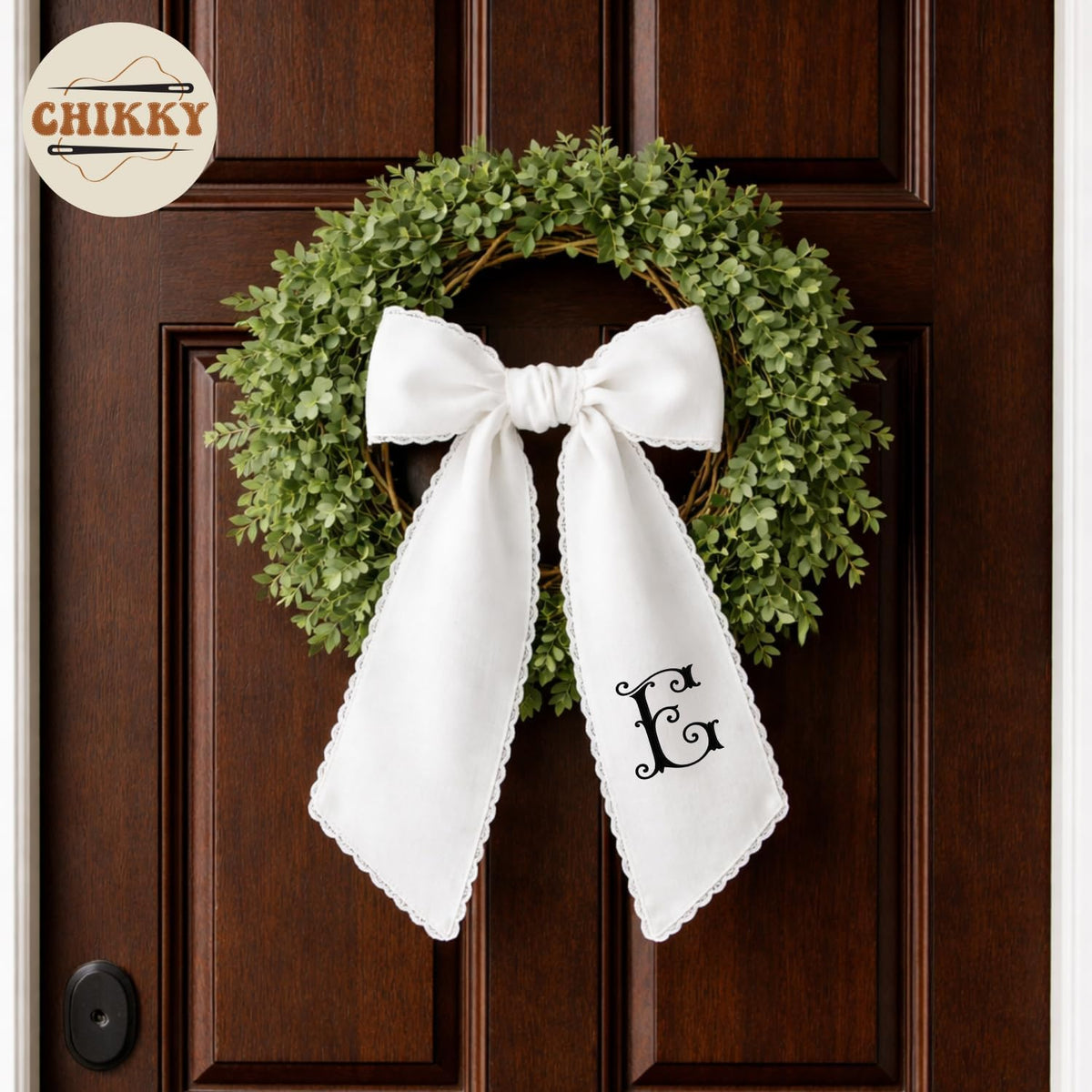 Monogram Personalized Wreath Sash — 6 - Custom Monogram — image 5