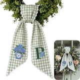 Monogram Personalized Wreath Sash — 2 - Blue Hydrangea