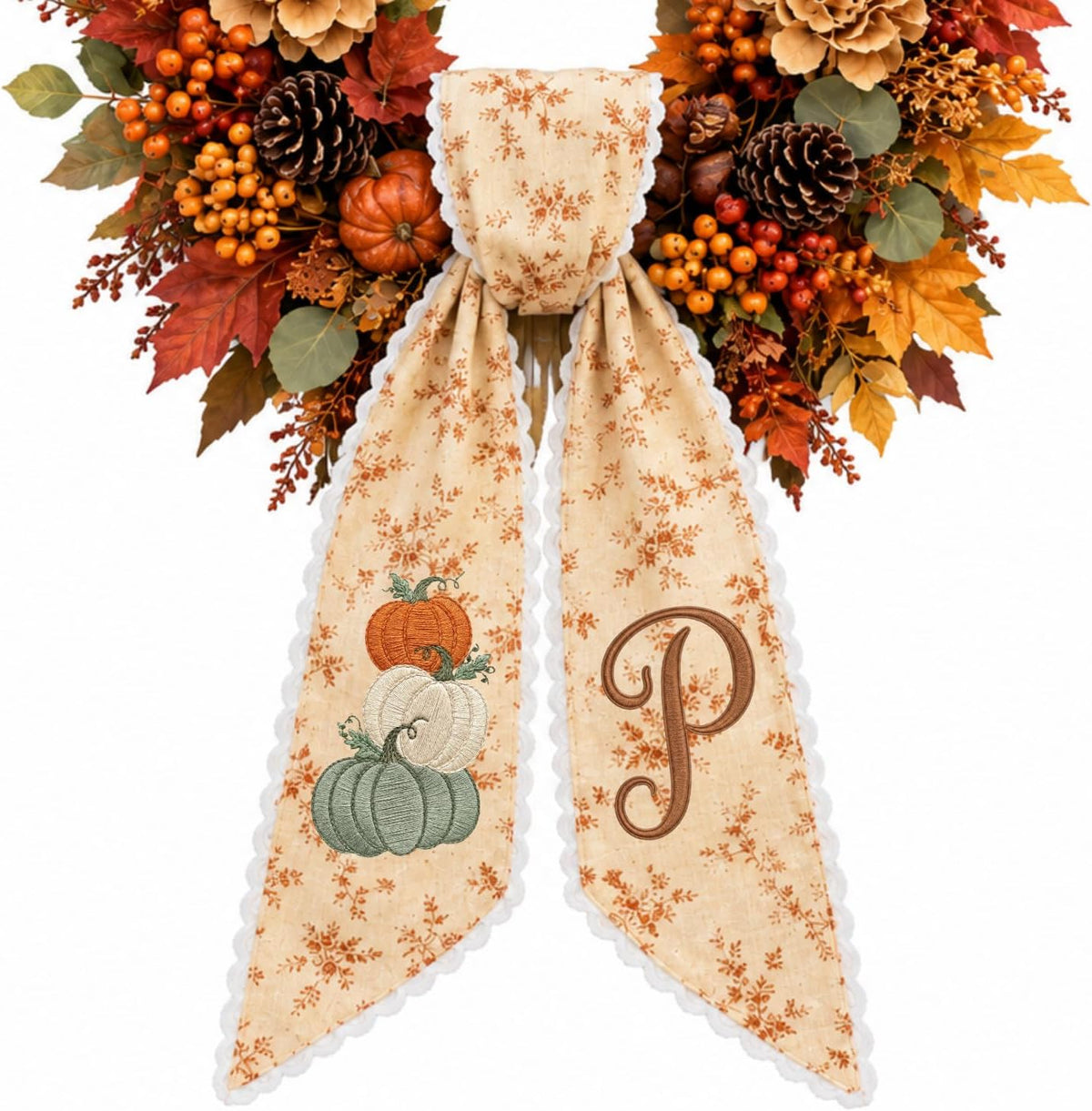 Autumn Personalized Wreath Sash