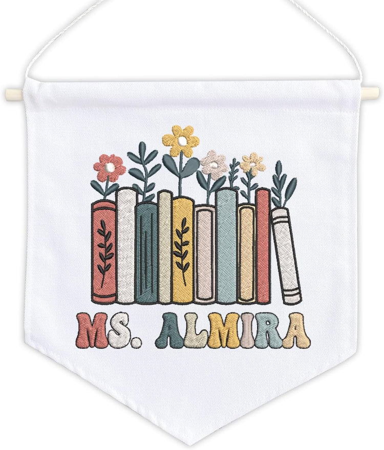 Personalized Embroidered Teacher Banner — 1