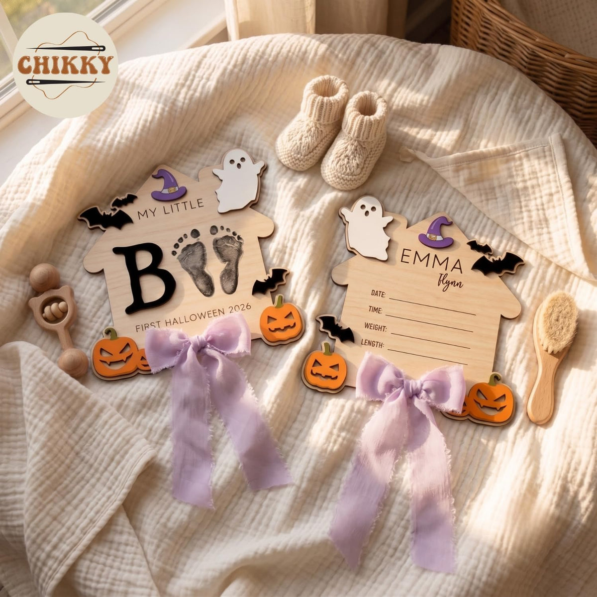 Personalized Wooden Birth Announcement Sign — image 2