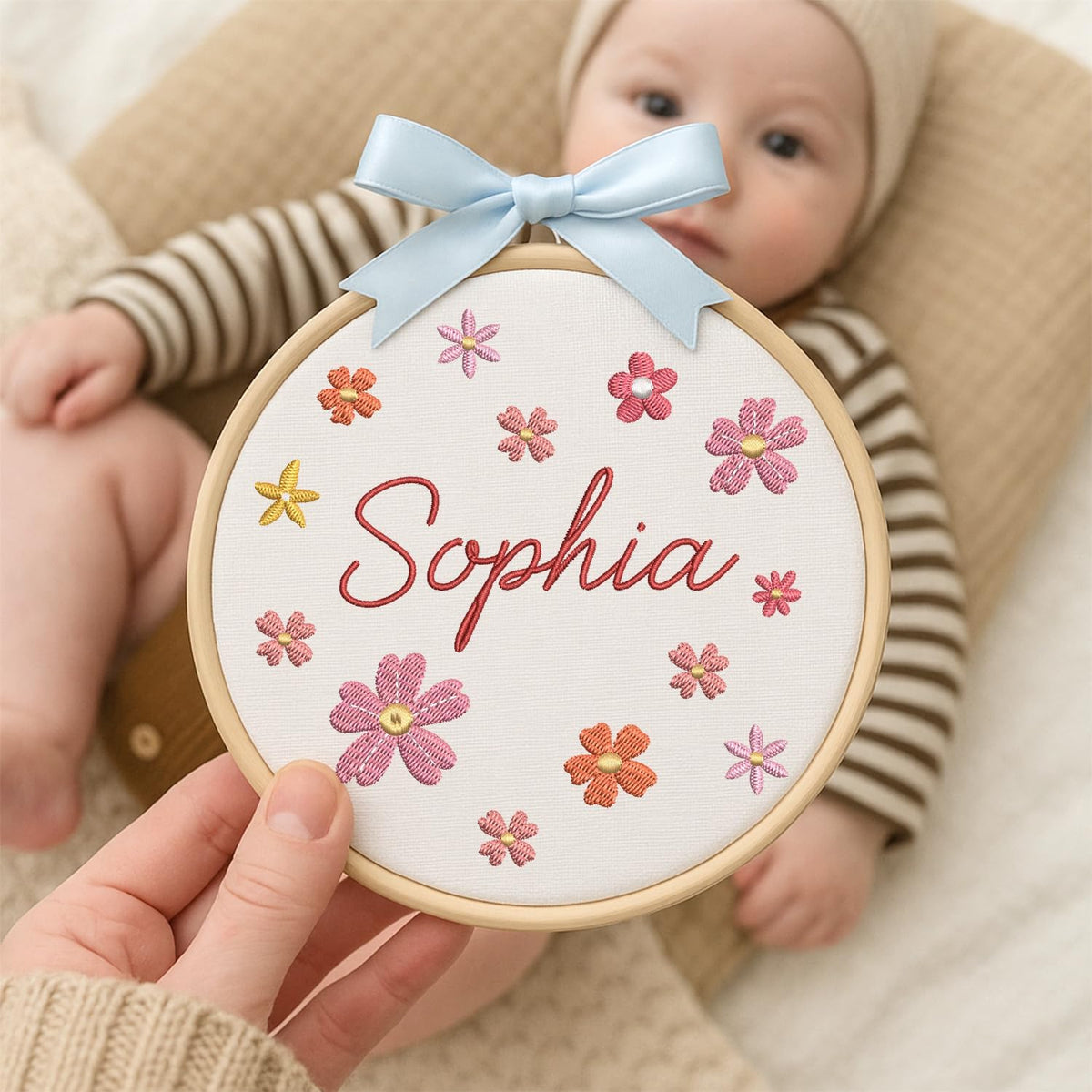 Personalized Embroidered Baby Name Hoop — 1 — image 5