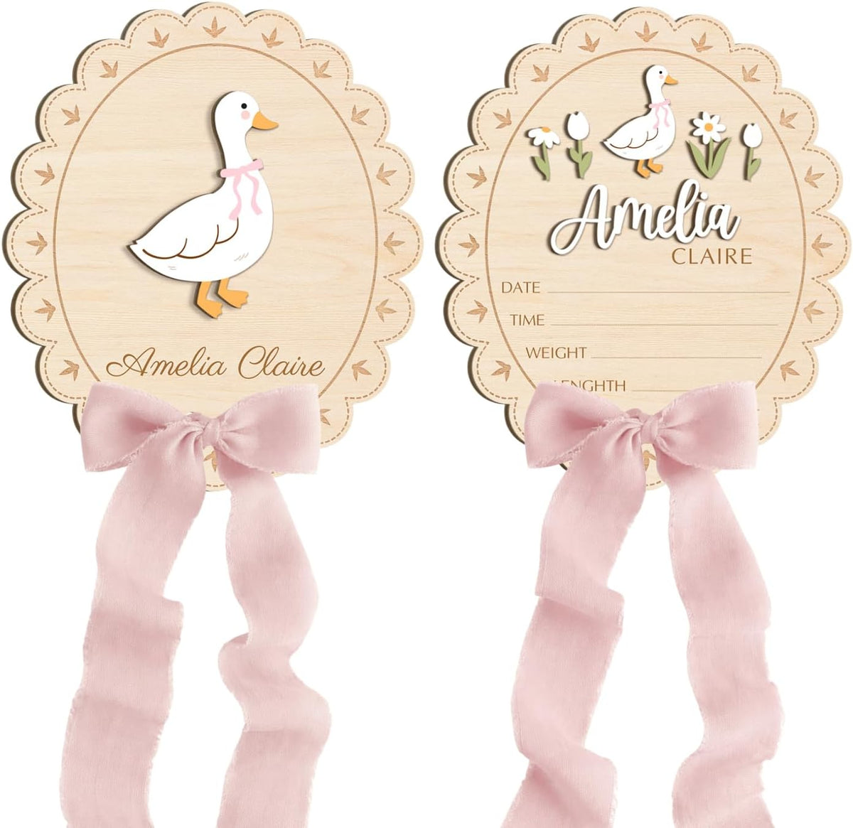 Personalized Wooden Birth Announcement Sign