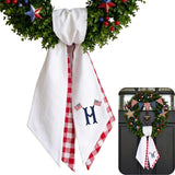 Patriotic Personalized Wreath Sash — 3 - USA Flag Initial