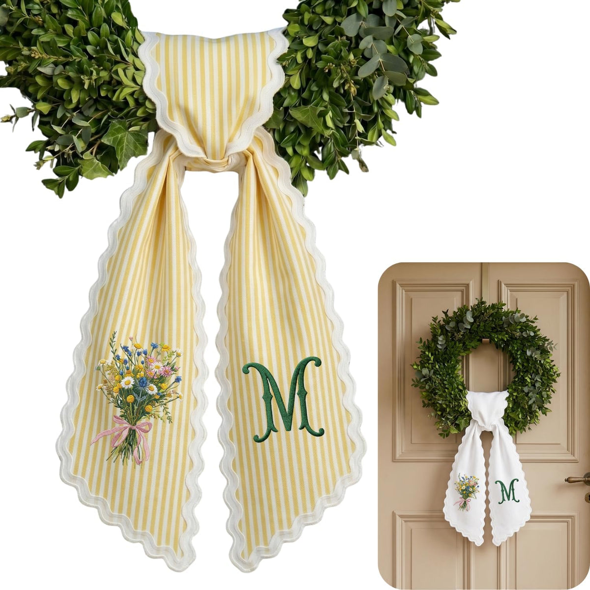 Christmas Personalized Wreath Sash