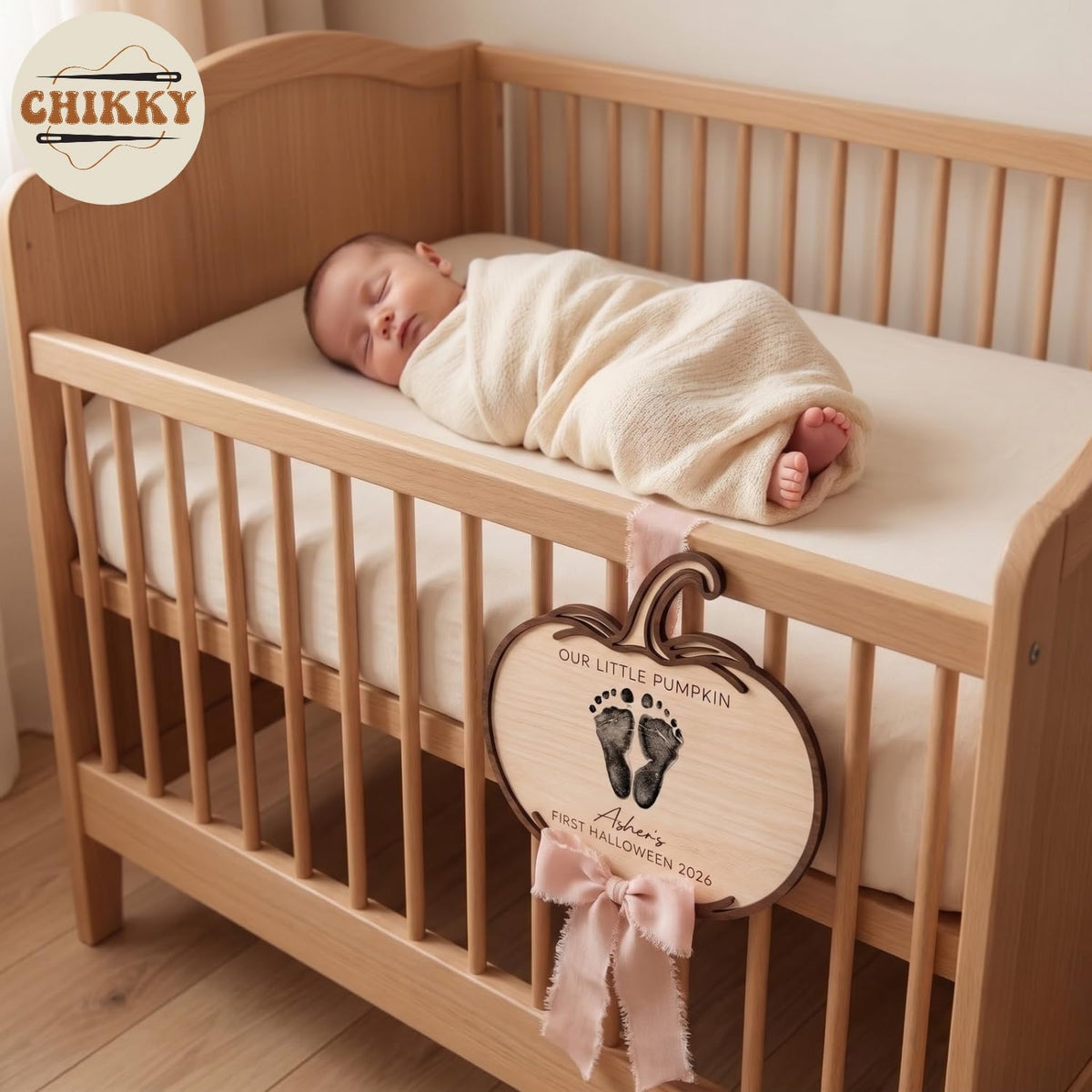Personalized Wooden Birth Announcement Sign — image 5