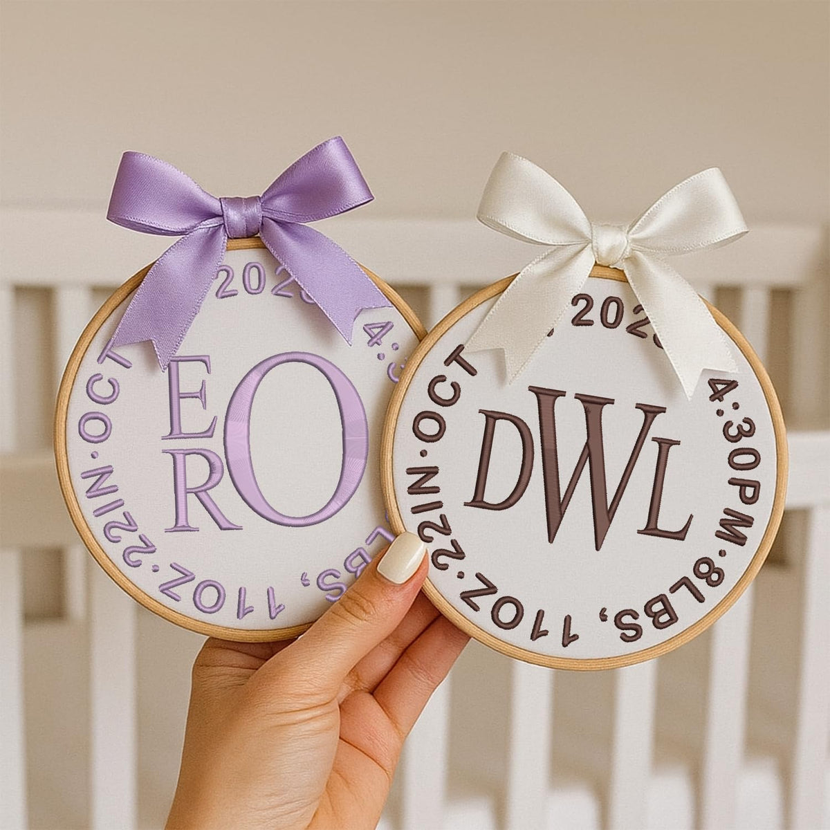 Personalized Embroidered Baby Name Hoop — 14 — image 3