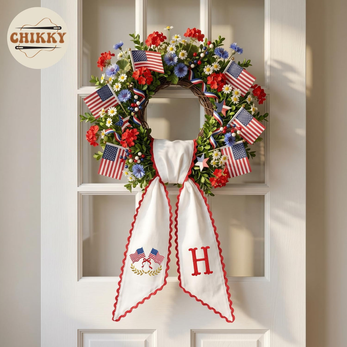 Patriotic Personalized Wreath Sash — 12 - USA Flag — image 6