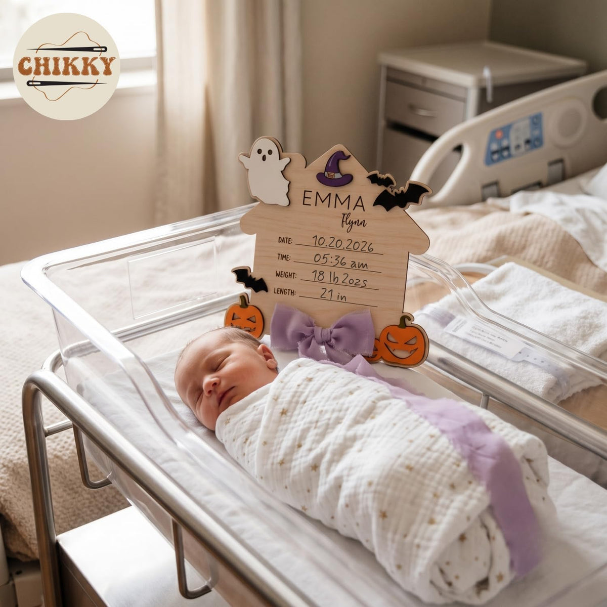 Personalized Wooden Birth Announcement Sign — image 4