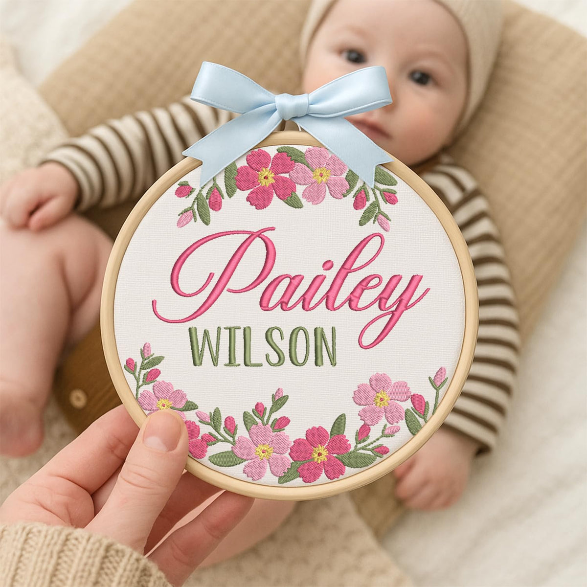 Personalized Embroidered Baby Name Hoop — 13 — image 4