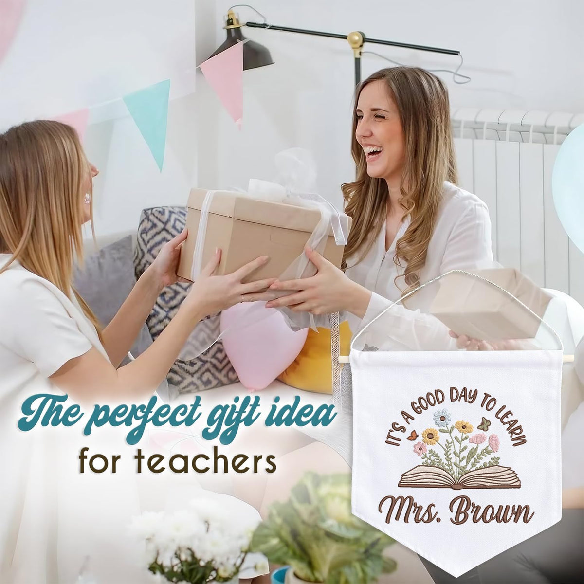 Personalized Embroidered Teacher Banner — 4 — image 7