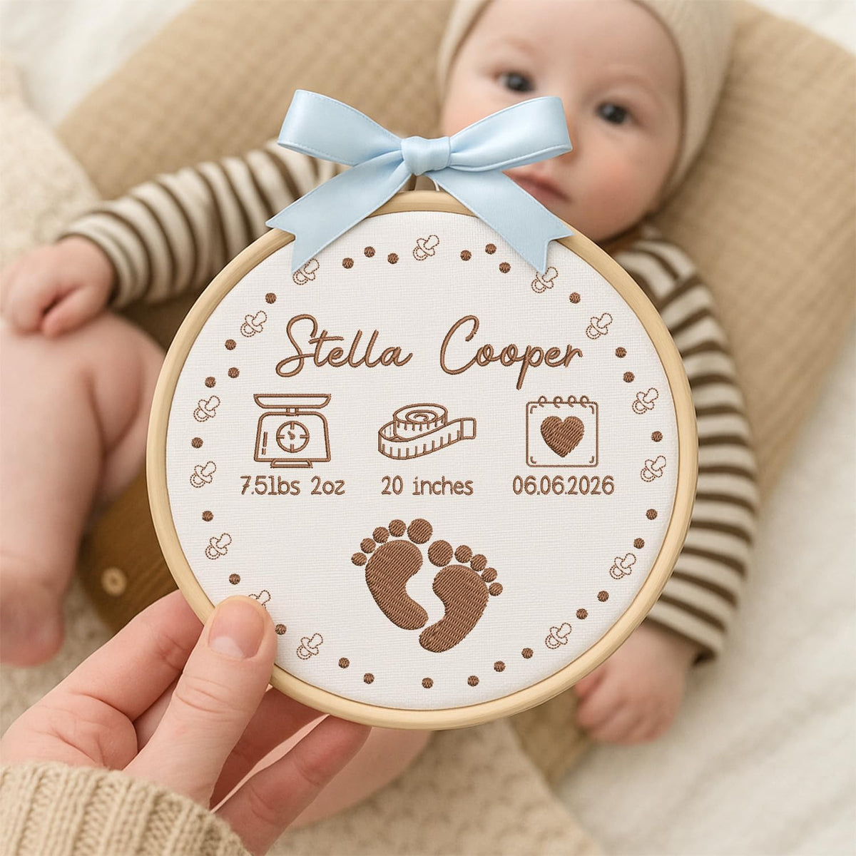 Personalized Embroidered Baby Name Hoop — 12 — image 5