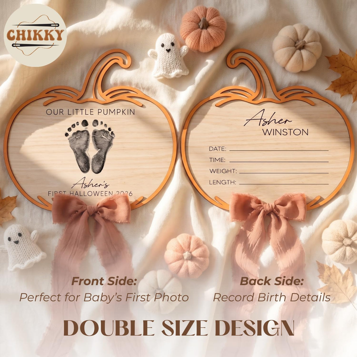 Personalized Wooden Birth Announcement Sign — image 3