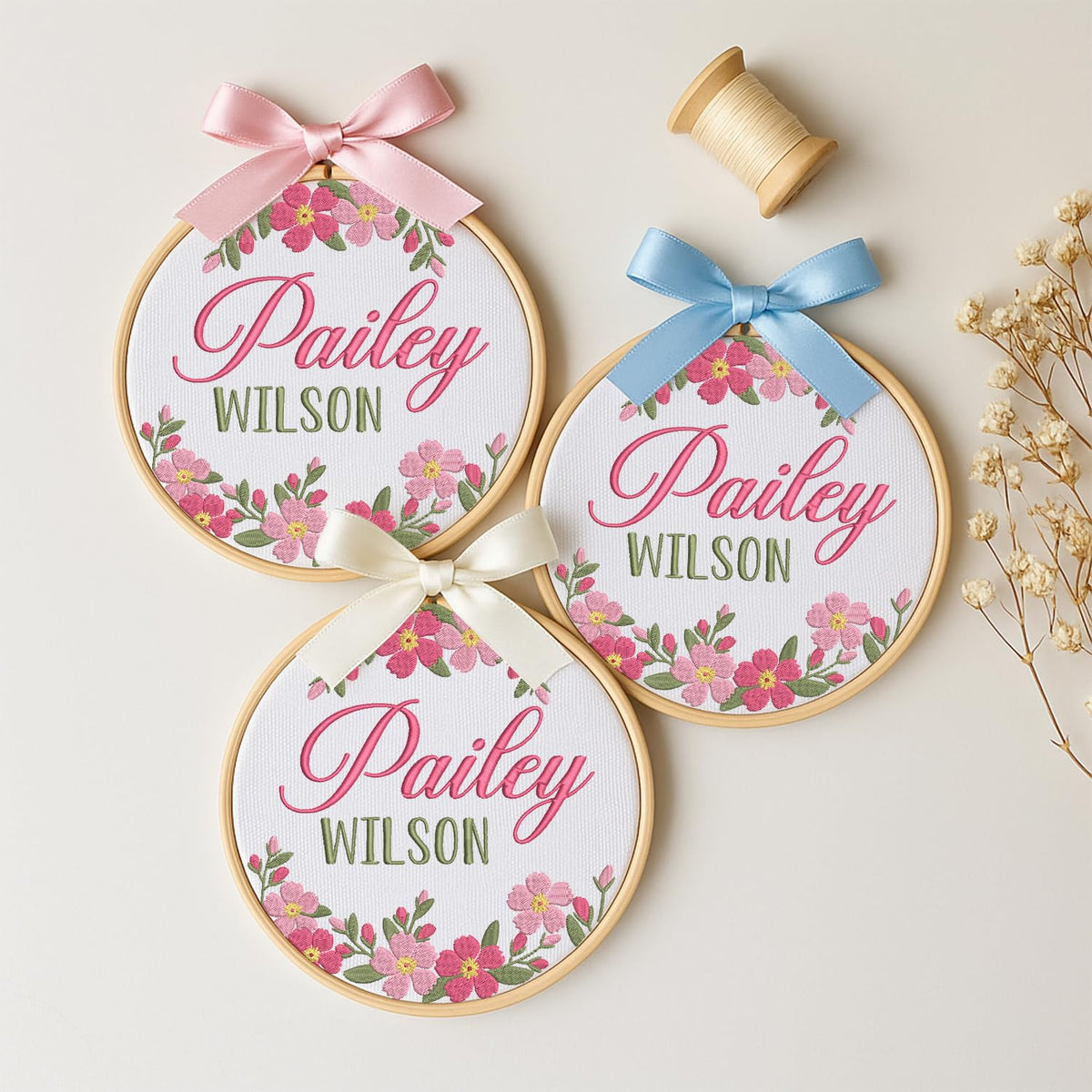 Personalized Embroidered Baby Name Hoop — 13 — image 2