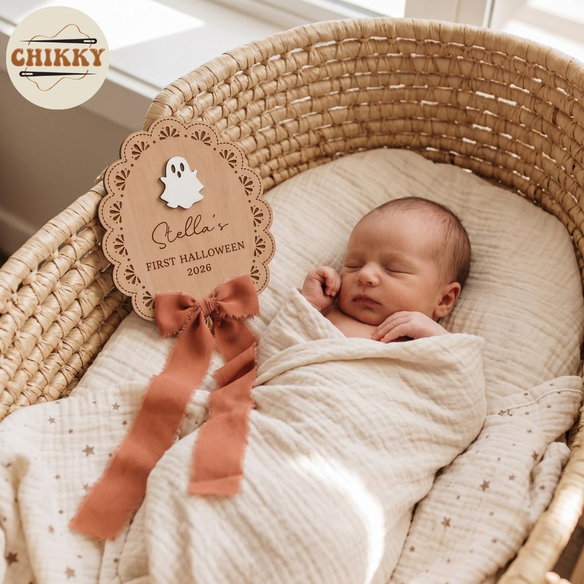 Personalized Wooden Birth Announcement Sign — image 4