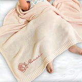Personalized Knit Baby Blanket — 8 - Month flowers — image 5