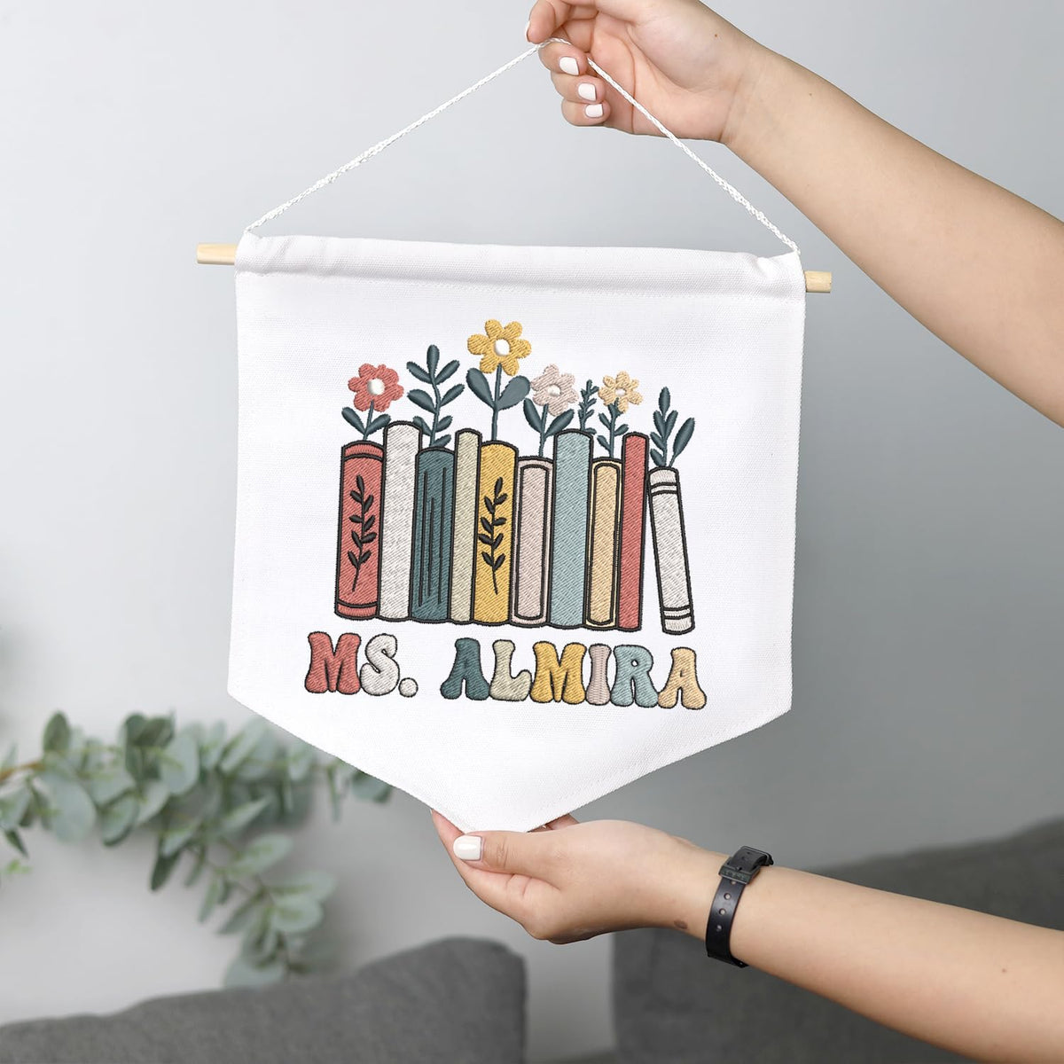 Personalized Embroidered Teacher Banner — 1 — image 9