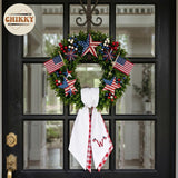 Patriotic Personalized Wreath Sash — 3 - USA Flag Initial — image 2