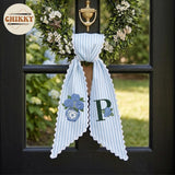 Monogram Personalized Wreath Sash — 10 - Hydrangea — image 3