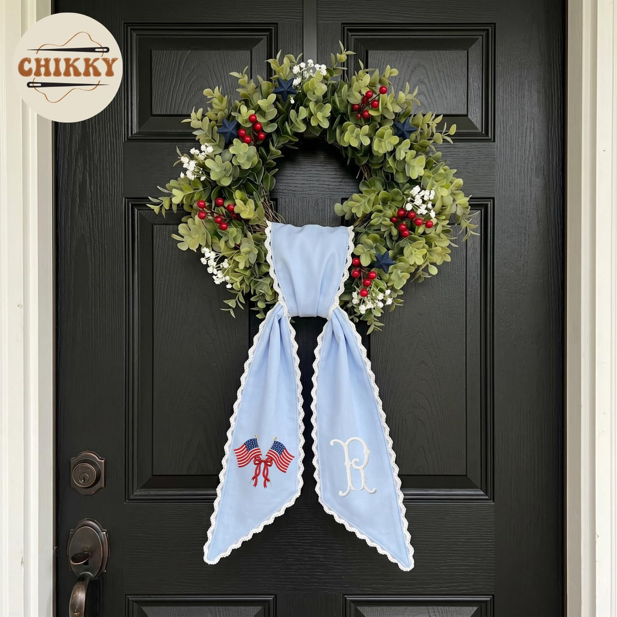 Patriotic Personalized Wreath Sash — 4 - USA Flag — image 3