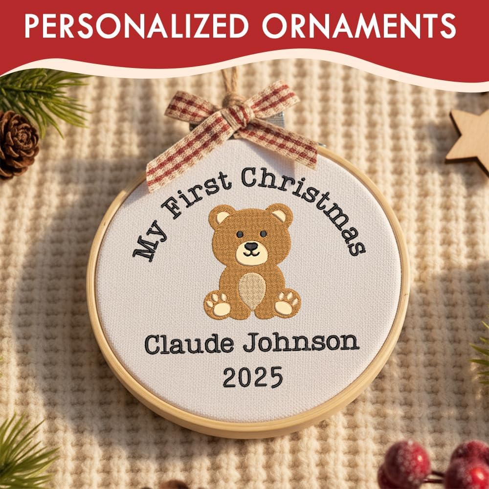 Personalized Baby's First Christmas Ornament — 1 — image 8