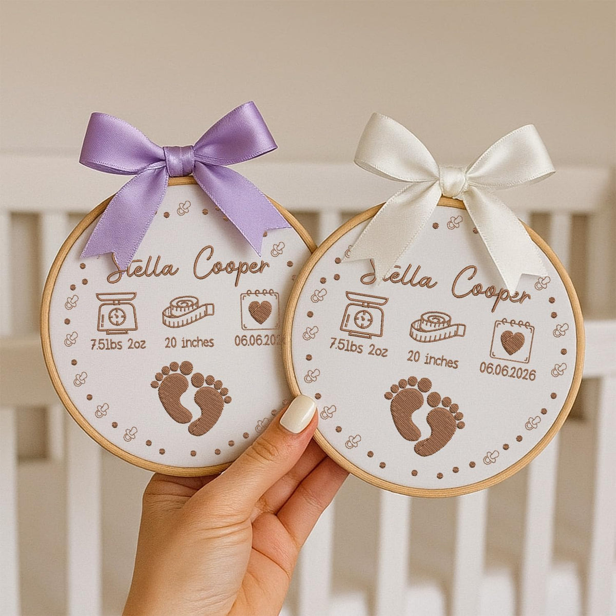 Personalized Embroidered Baby Name Hoop — 12 — image 3