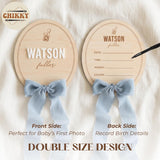 Personalized Wooden Birth Announcement Sign — 6 - oval bear — image 5