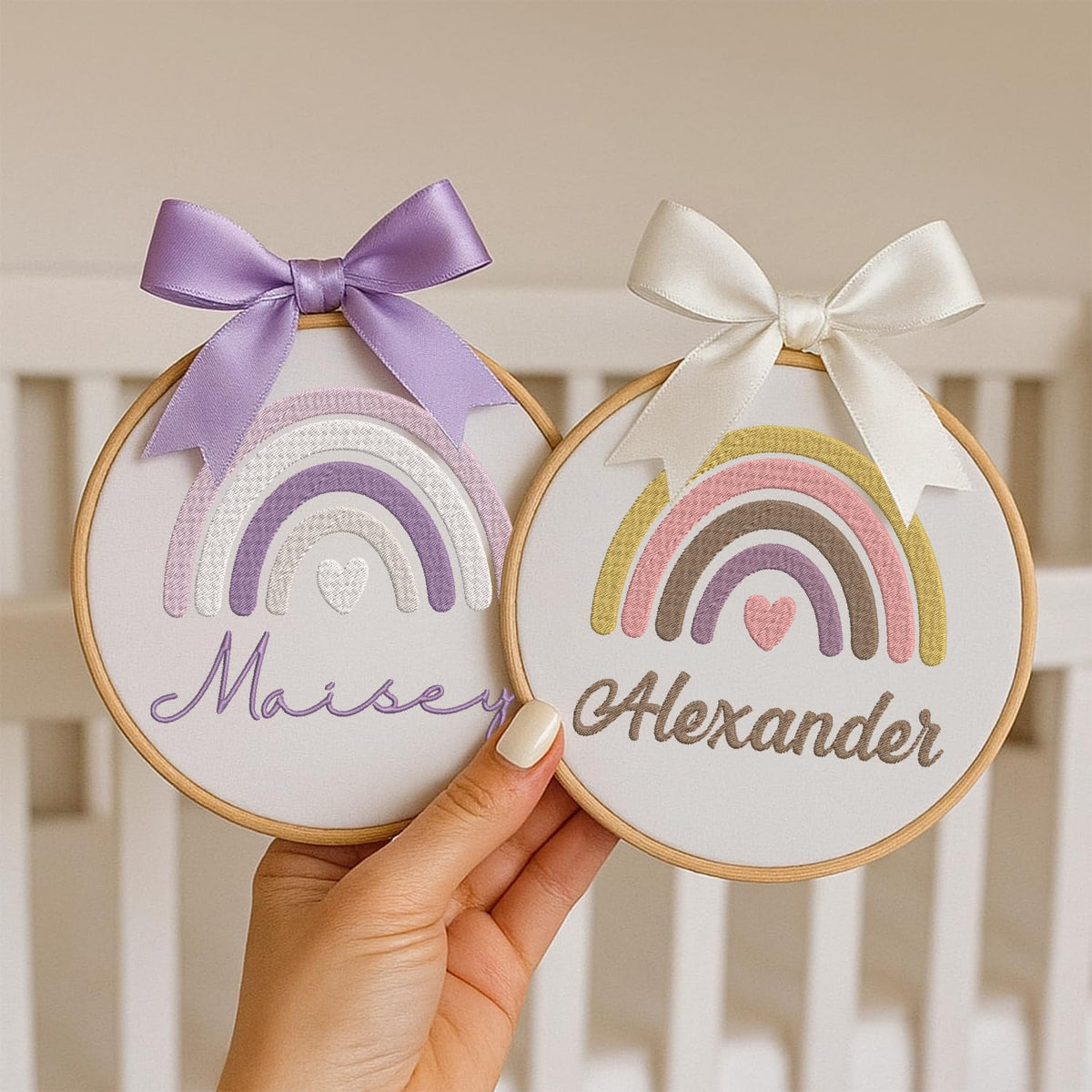 Personalized Embroidered Baby Name Hoop — 10 — image 3