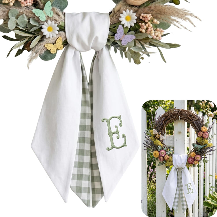 Monogram Personalized Wreath Sash — 1 - Monogram