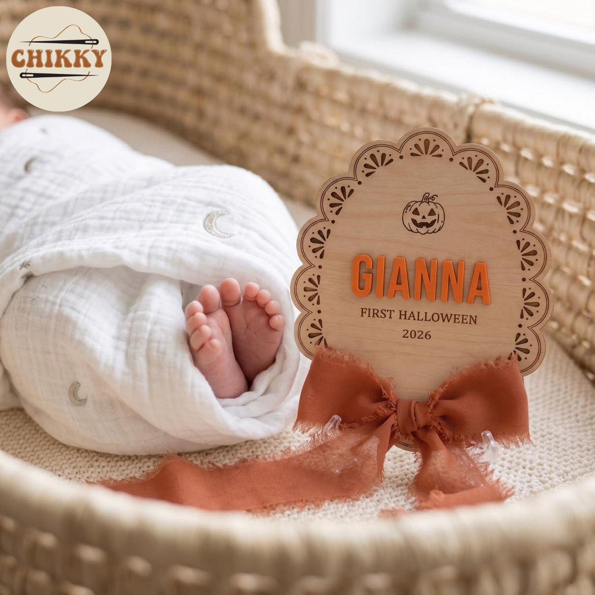 Personalized Wooden Birth Announcement Sign — image 3