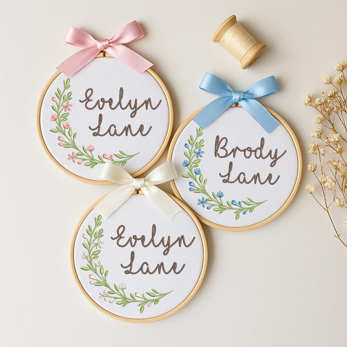 Personalized Embroidered Baby Name Hoop — 12 — image 2