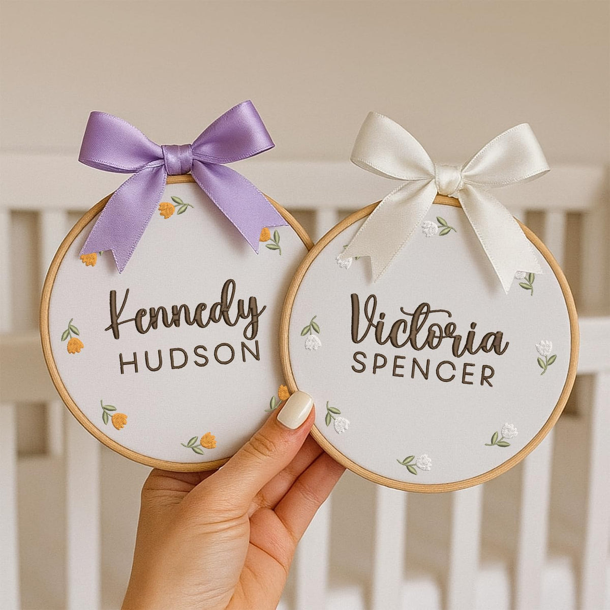 Personalized Embroidered Baby Name Hoop — 17 — image 3