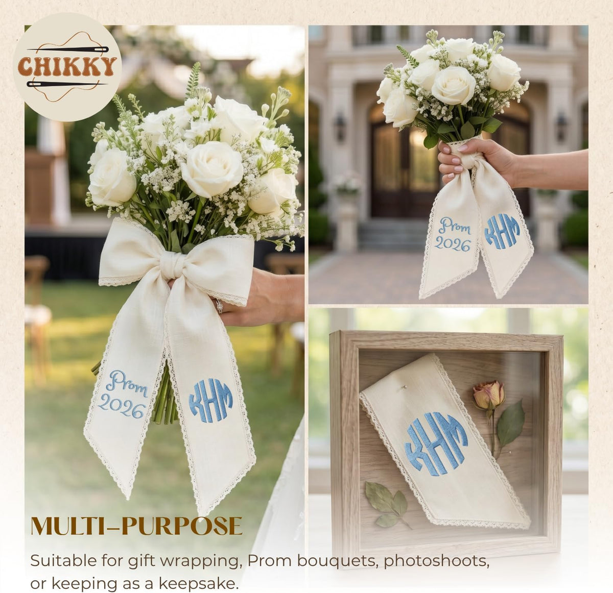 Personalized Embroidered Bouquet Sash — 3 - Prom — image 6