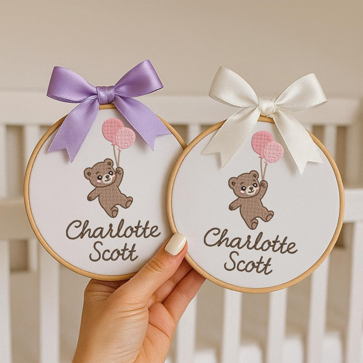 Personalized Embroidered Baby Name Hoop — 3 — image 3