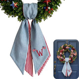 Patriotic Personalized Wreath Sash — 12 - monogram USA flag