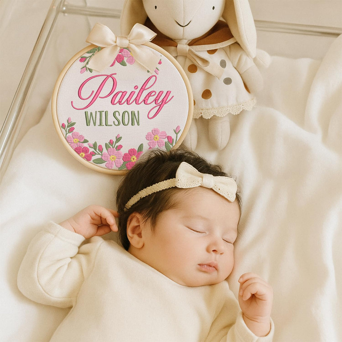 Personalized Embroidered Baby Name Hoop — 13 — image 3