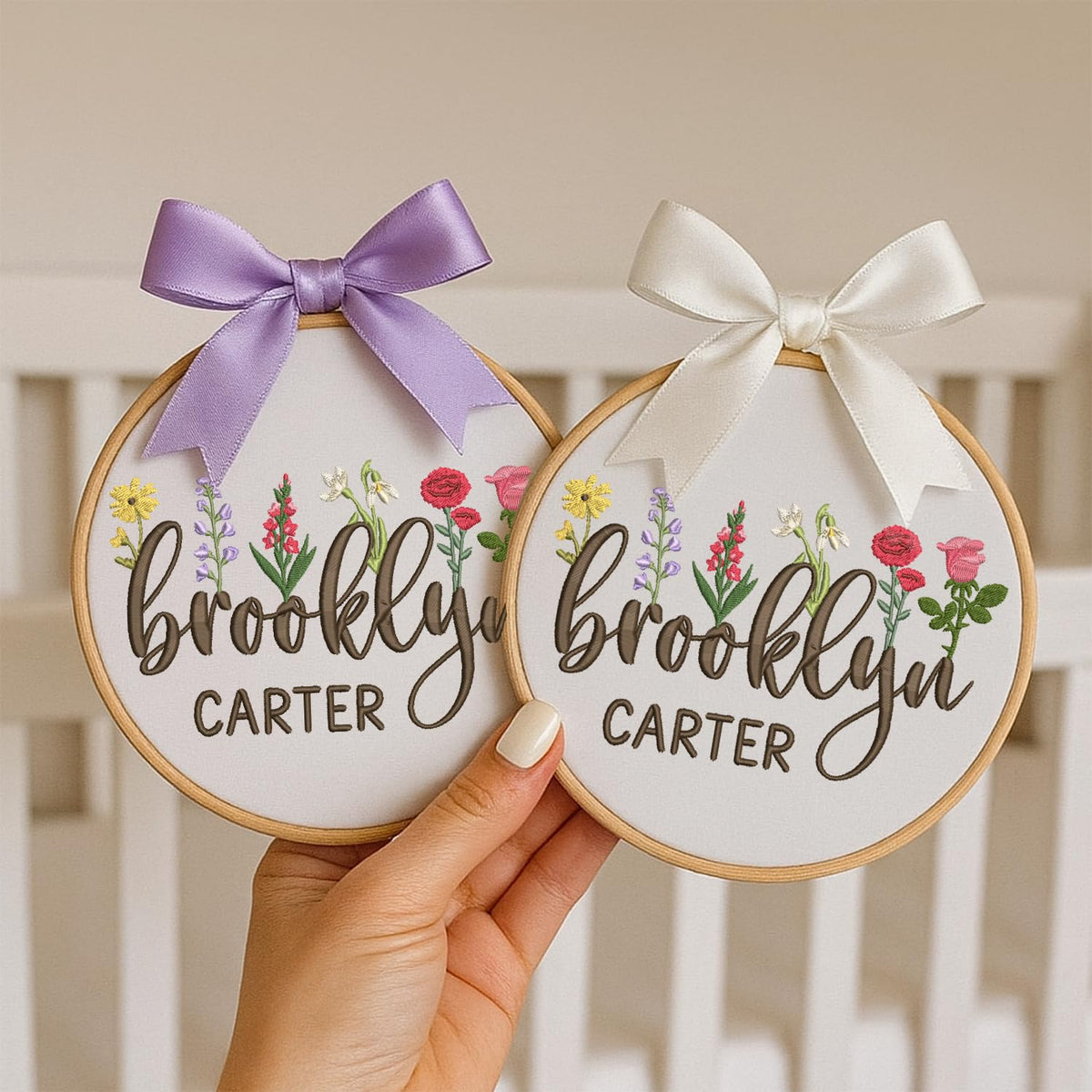 Personalized Embroidered Baby Name Hoop — 12 — image 3