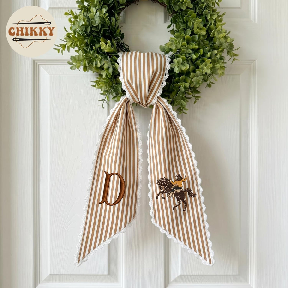 Monogram Personalized Wreath Sash — 11 - Cowboy — image 4