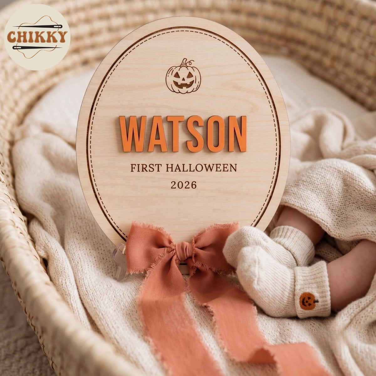 Personalized Wooden Birth Announcement Sign — image 3