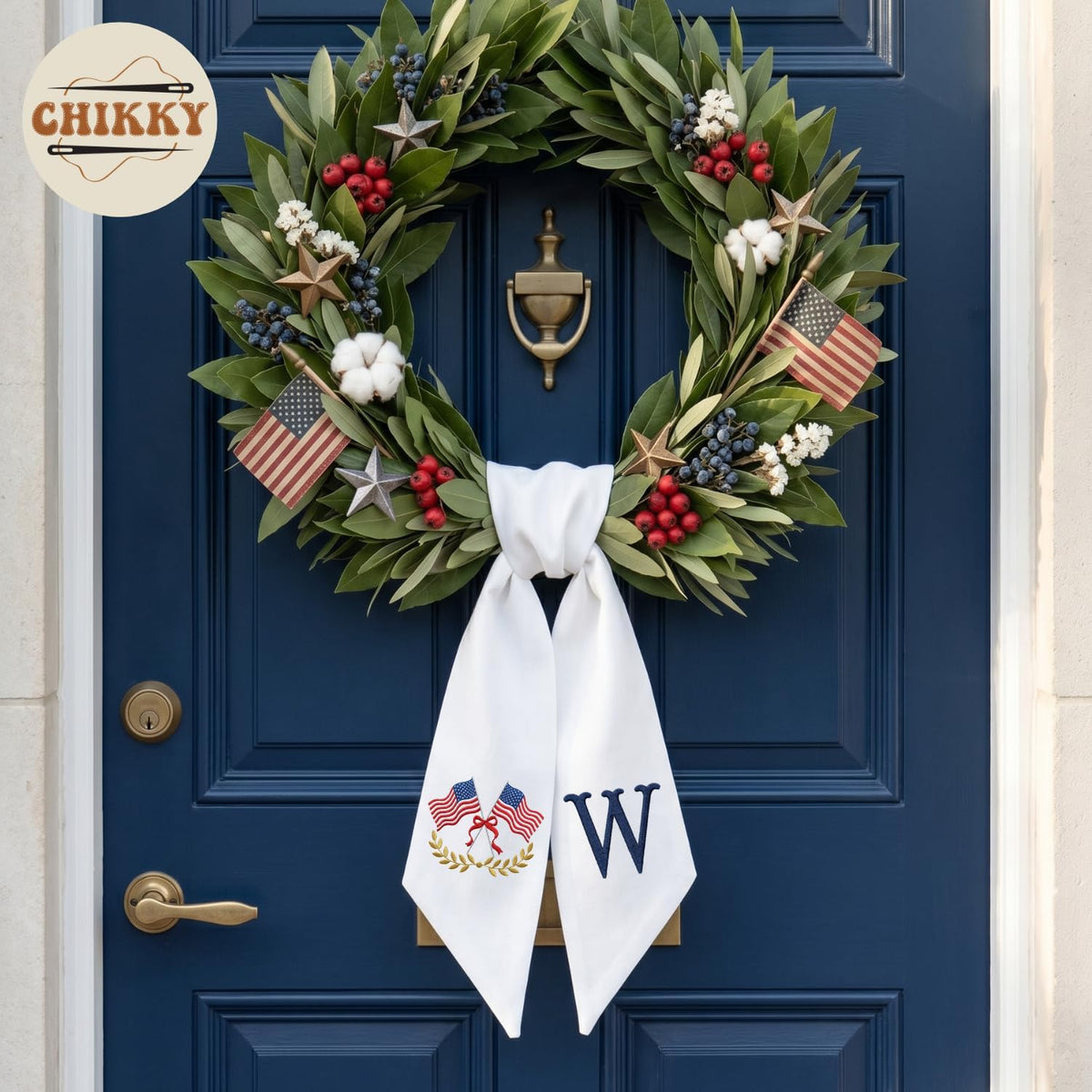 Patriotic Personalized Wreath Sash — 12 - USA Flag — image 2
