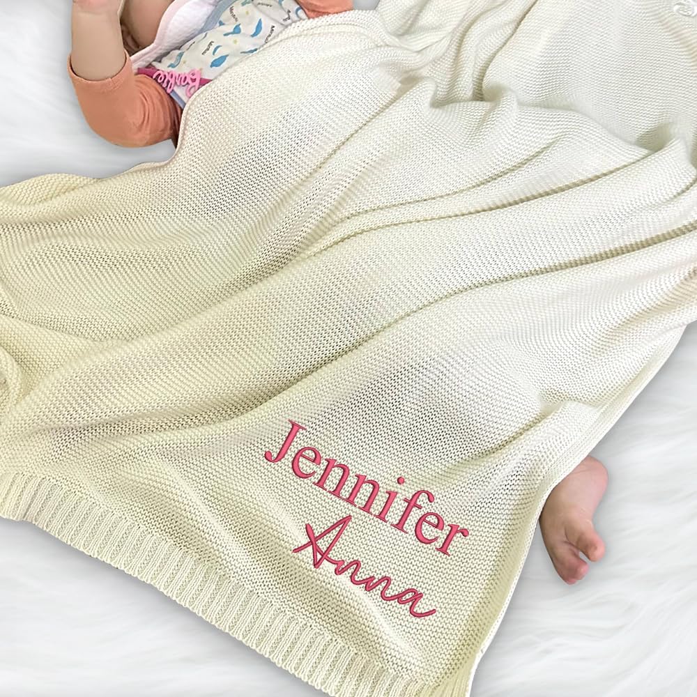 Personalized Knit Baby Blanket — 1 - Name — image 5