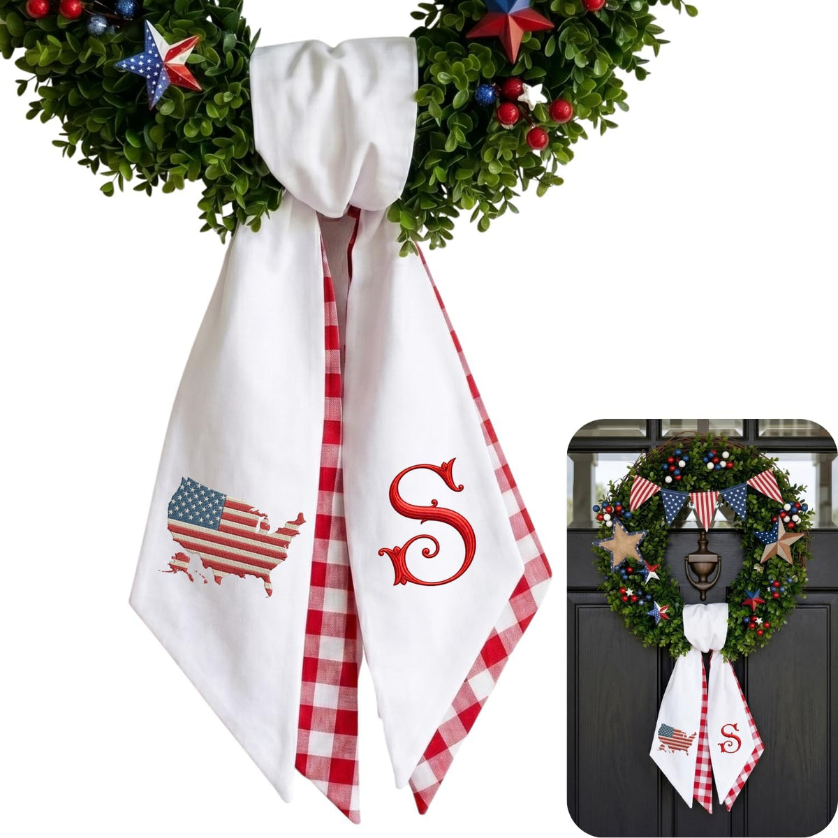Patriotic Personalized Wreath Sash — 9