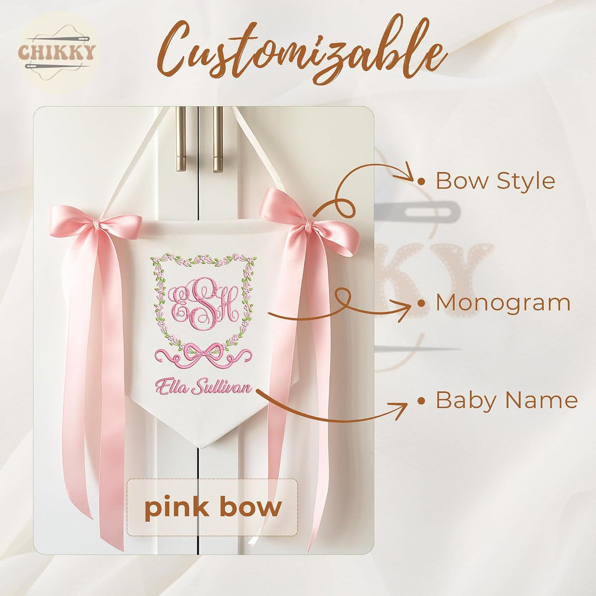 Personalized Embroidered Baby Name Banner — 9 — image 5
