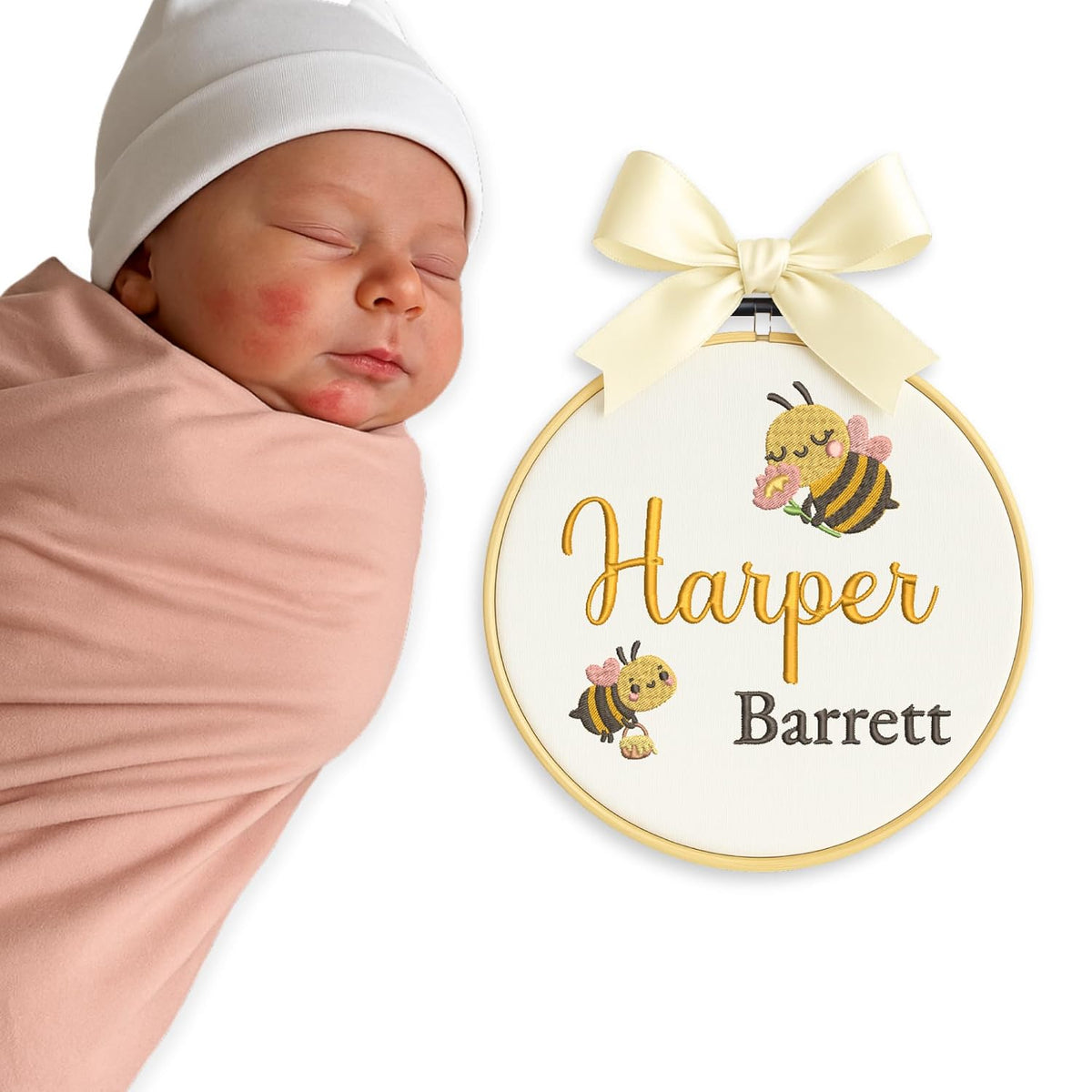 Personalized Embroidered Baby Name Hoop — 14