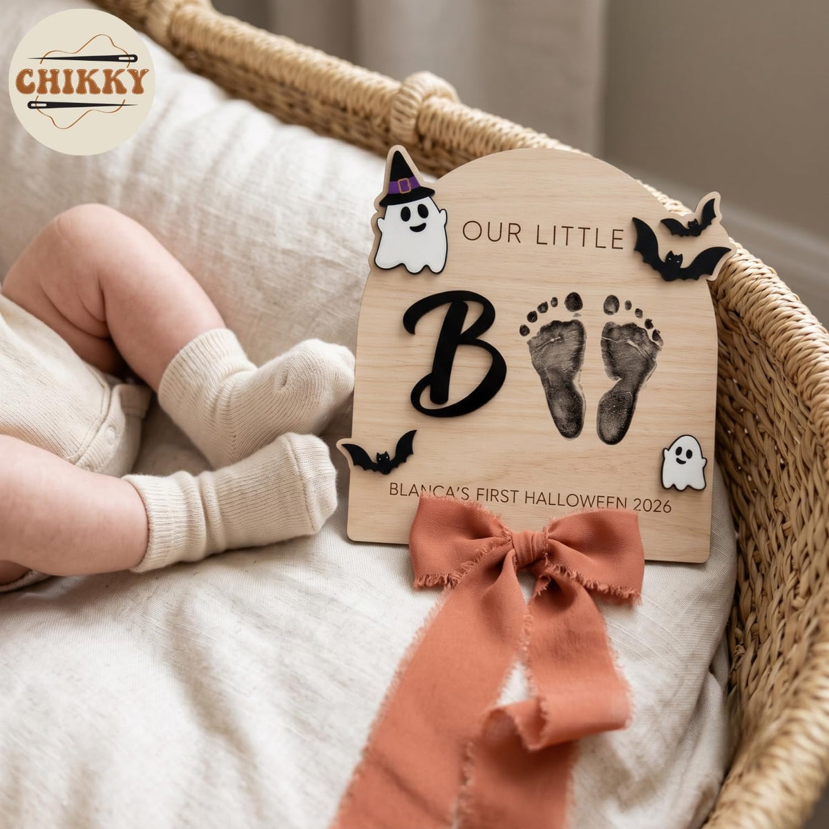 Personalized Wooden Birth Announcement Sign — image 2