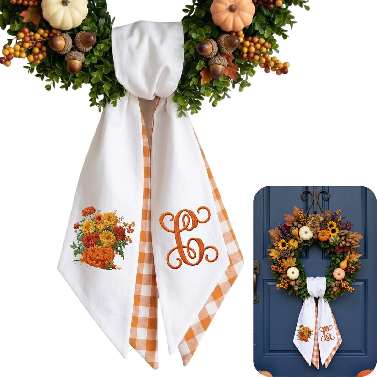 Halloween Personalized Wreath Sash