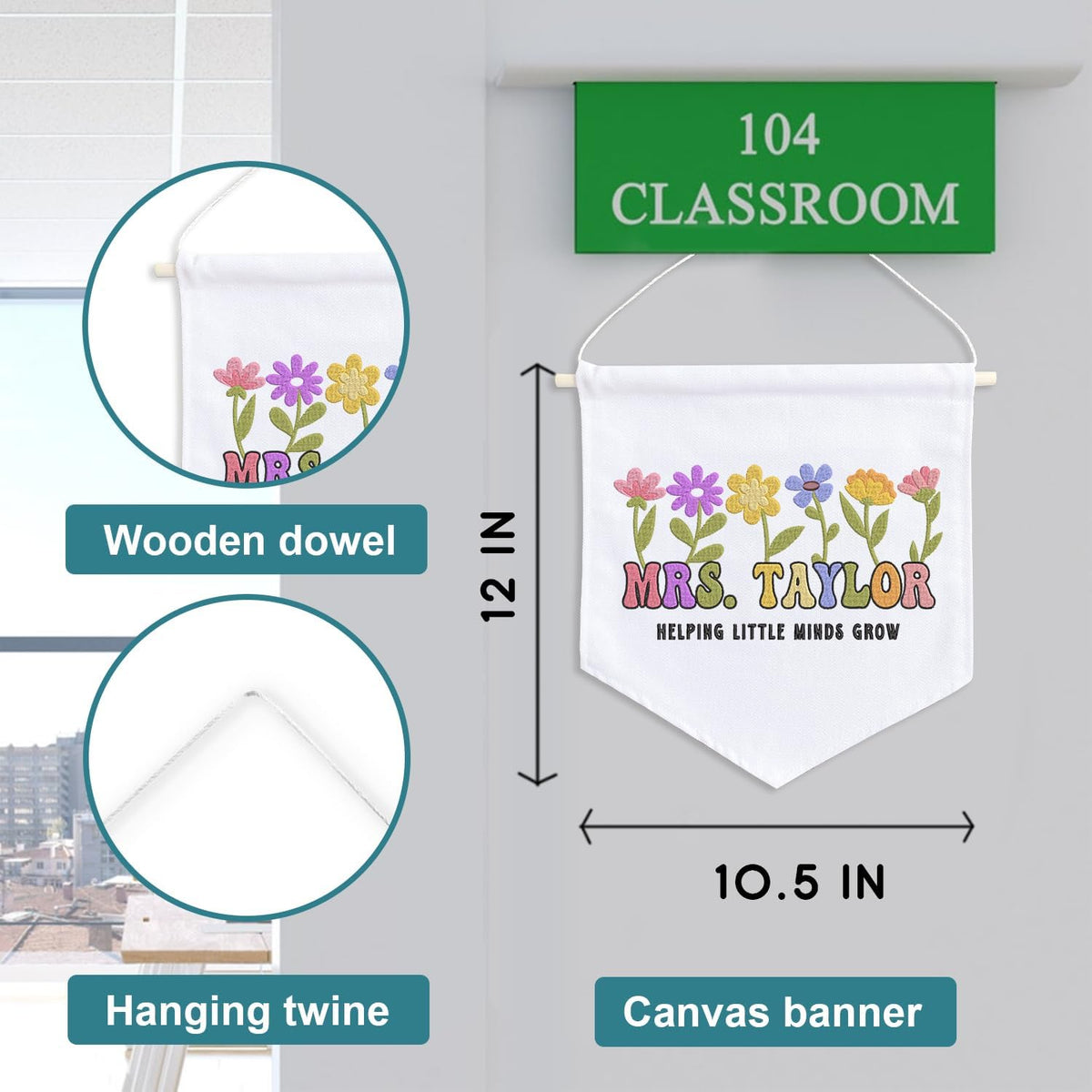 Personalized Embroidered Teacher Banner — 8 — image 6